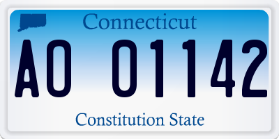 CT license plate AO01142