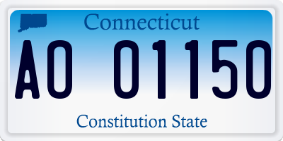 CT license plate AO01150