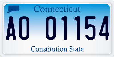 CT license plate AO01154