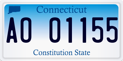 CT license plate AO01155
