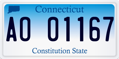 CT license plate AO01167