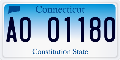 CT license plate AO01180