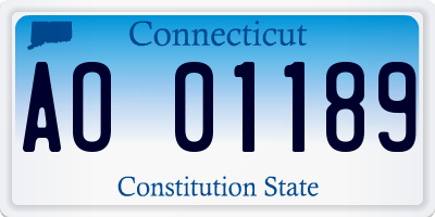 CT license plate AO01189