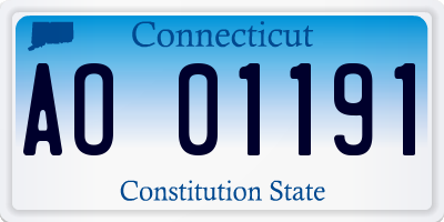 CT license plate AO01191