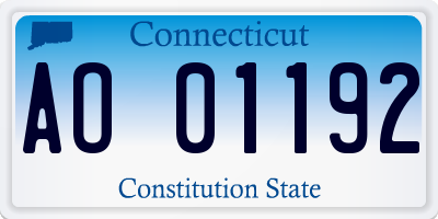 CT license plate AO01192