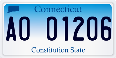 CT license plate AO01206