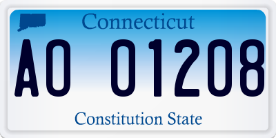 CT license plate AO01208