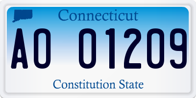 CT license plate AO01209