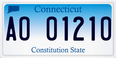 CT license plate AO01210