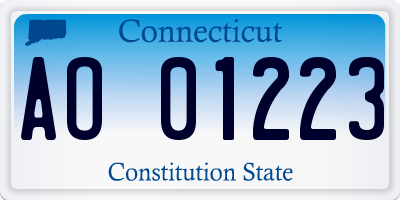 CT license plate AO01223