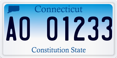 CT license plate AO01233