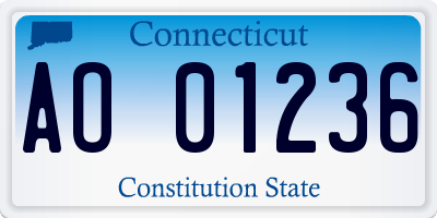 CT license plate AO01236