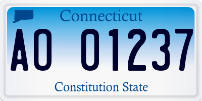 CT license plate AO01237