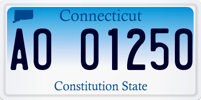 CT license plate AO01250