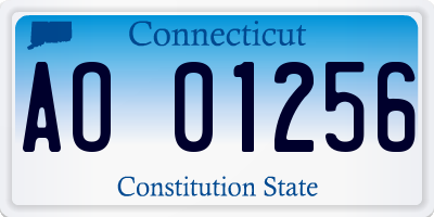 CT license plate AO01256
