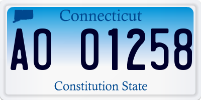 CT license plate AO01258