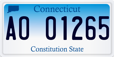 CT license plate AO01265