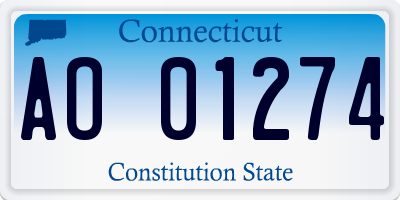 CT license plate AO01274