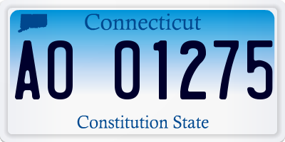 CT license plate AO01275