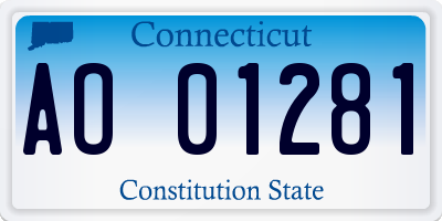 CT license plate AO01281