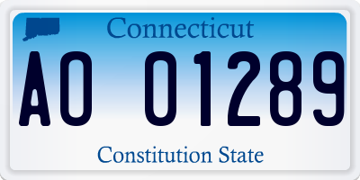 CT license plate AO01289