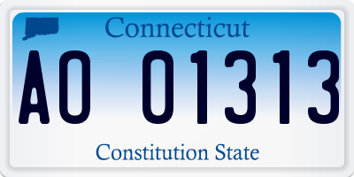 CT license plate AO01313