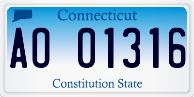 CT license plate AO01316