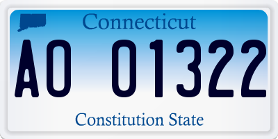 CT license plate AO01322