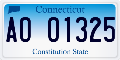 CT license plate AO01325