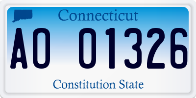 CT license plate AO01326