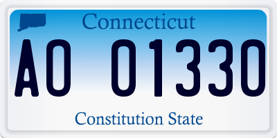 CT license plate AO01330