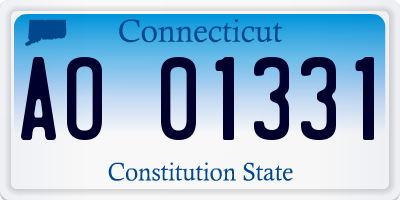 CT license plate AO01331