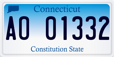 CT license plate AO01332