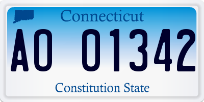 CT license plate AO01342