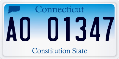 CT license plate AO01347