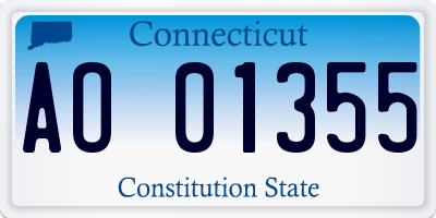 CT license plate AO01355