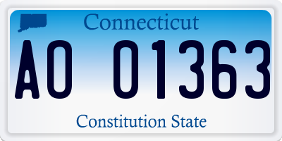 CT license plate AO01363
