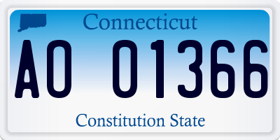 CT license plate AO01366