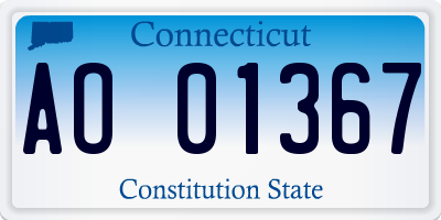 CT license plate AO01367