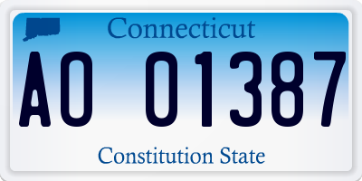 CT license plate AO01387