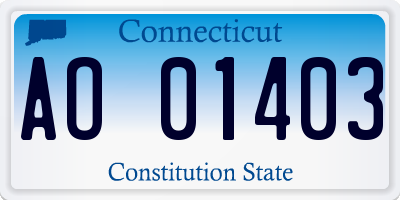 CT license plate AO01403