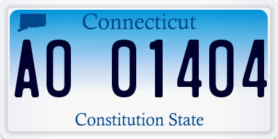 CT license plate AO01404