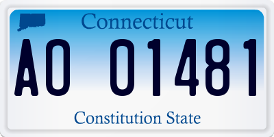 CT license plate AO01481