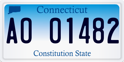 CT license plate AO01482