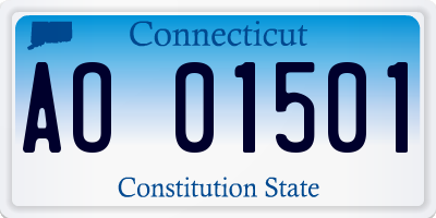 CT license plate AO01501