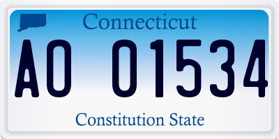 CT license plate AO01534