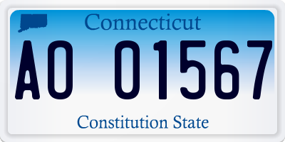 CT license plate AO01567