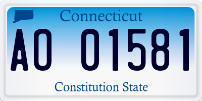CT license plate AO01581
