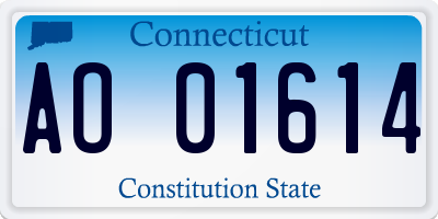 CT license plate AO01614