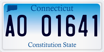 CT license plate AO01641